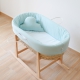 Capazo de mimbre con vestidura mint
