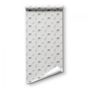 Papel pintado infantil Animales de la sabana