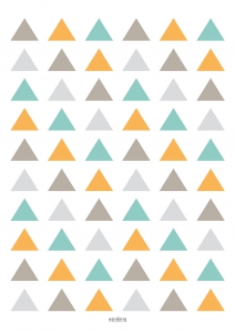 Diseños vinilos infantiles Triángulos mostaza y gris