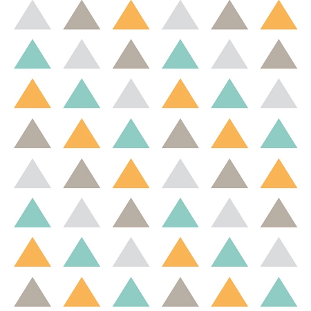 Diseños vinilos infantiles Triángulos mostaza y gris