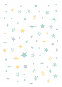 Vinilo estrellas mint y mostaza