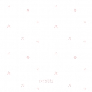 Papel pintado estrellas rosas fondo blanco