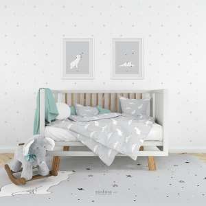Papel pintado infantil oso polar, ropa de cuna infantil oso polar, lámina oso durmiendo y alfombra oso polar estrellas.