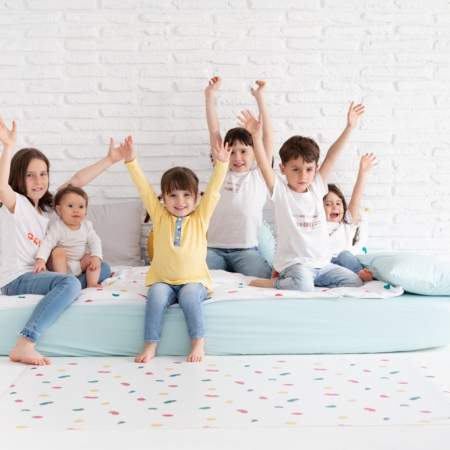 Ropa de cama colección huellas blanco y mint