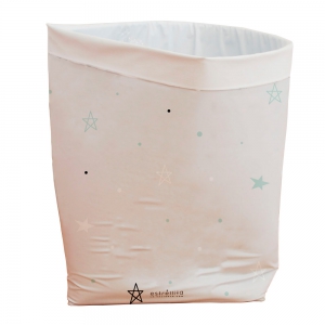 Cesto almacenaje gris estrellas
