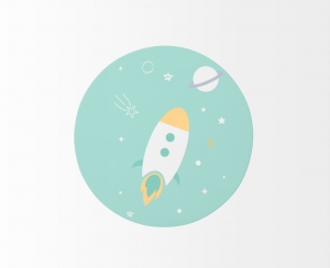 Alfombra redonda cohete