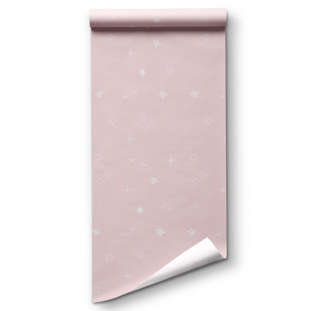 Papel pintado espacio rosa