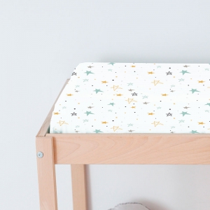 Funda colchoneta cambiador bebé Noche estrellada mostaza