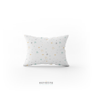 Funda almohada cuna noche estrellada mostaza