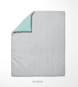Edredón gris reversible mint con relleno de 250 g.
