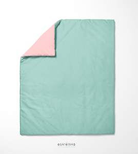 Edredón mint reversible rosa con relleno de 250 g.