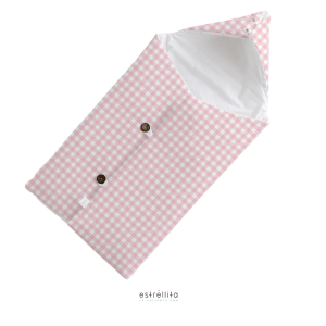 Saco de algodón vichy rosa.