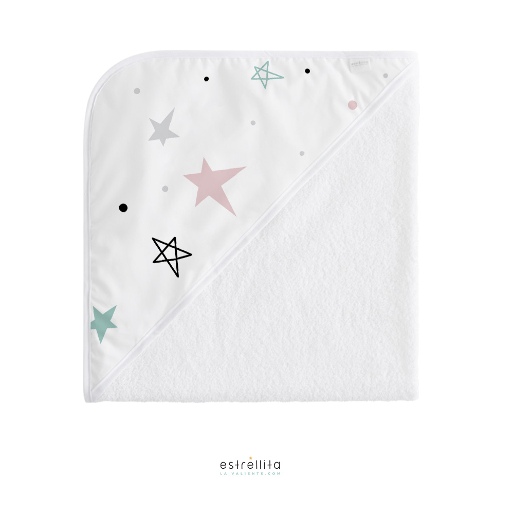 Capa de baño bebé noche estrellada rosa - Imagen 3