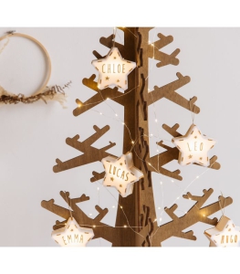 Lámpara mini estrella personalizada. Decoración árbol de Navidad.