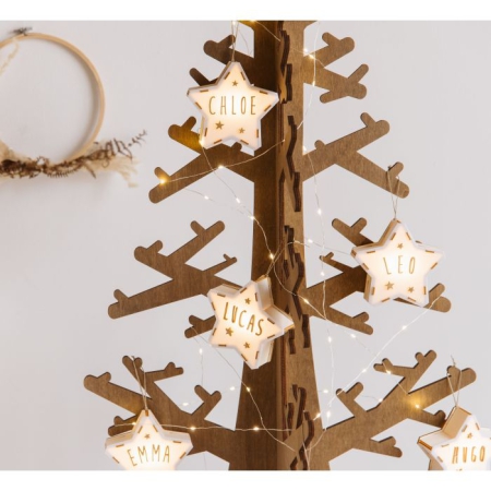 Lámpara mini estrella personalizada. Decoración árbol de Navidad.