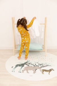 Alfombra vinílica infantil animales de la sabana.