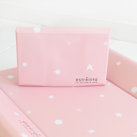Cambiador plegable estrellas rosa