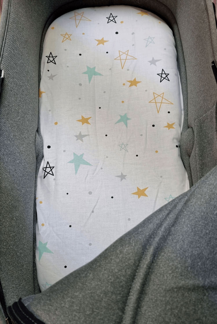 Sábana bajera capazo y cuco noche estrellada mostaza - Imagen 3