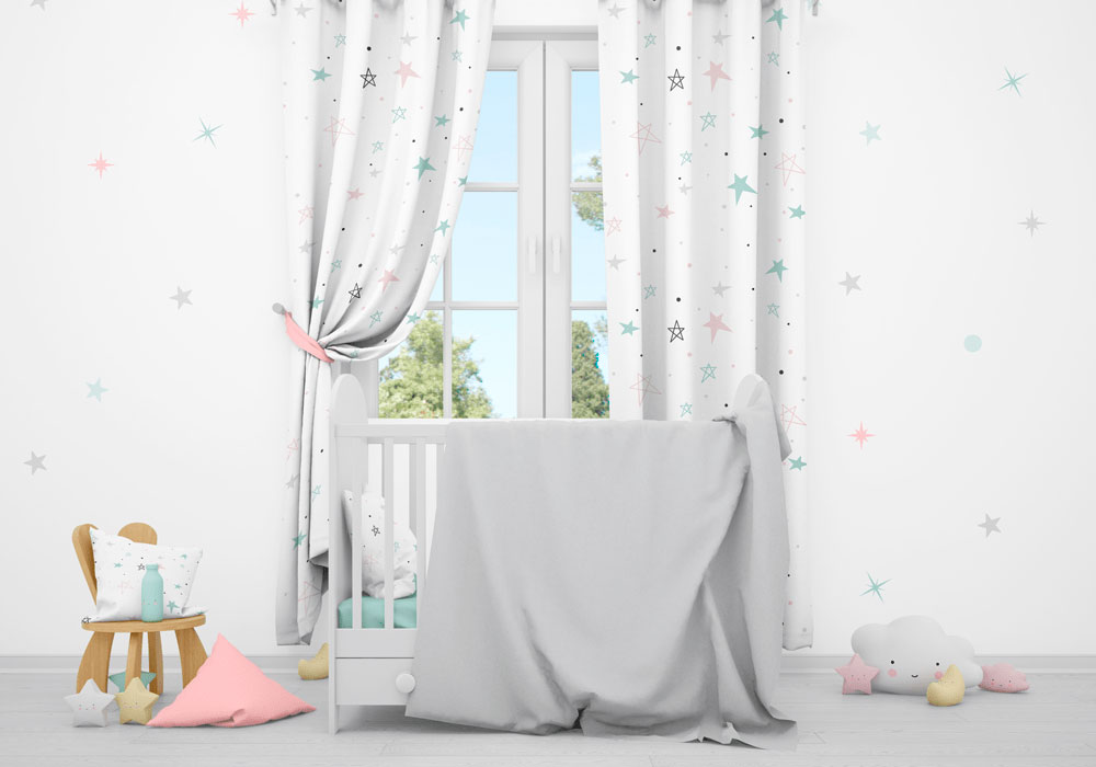 Edredón cuna gris reversible rosa 2