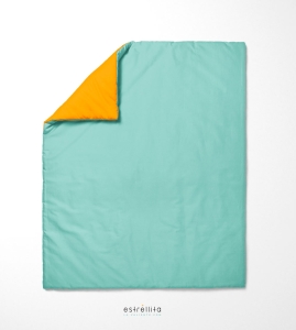 Edredon cuna mint reversible mostaza