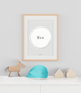 Lámina personalizada círculo Vichy decoración infantil