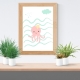 Lámina infantil pulpo rosa
