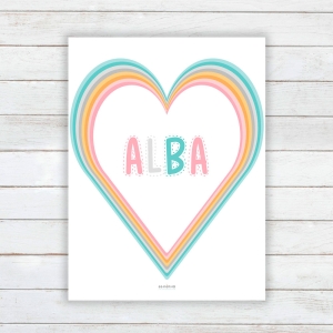 Lámina corazón Abecedario personalizada