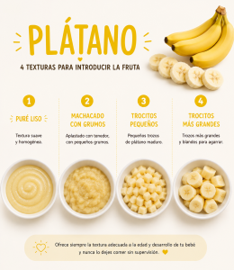 Textura plátano para introducir a los bebés