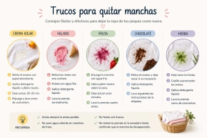 Trucos para lavar manchas de ropa de bebé